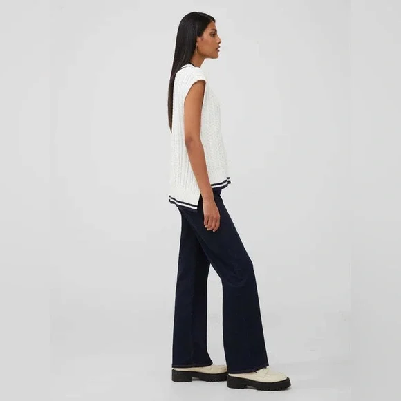 FRENCH CONNECTION Mozart Cable Knit Cricket Vest XL - Picture 2 of 7